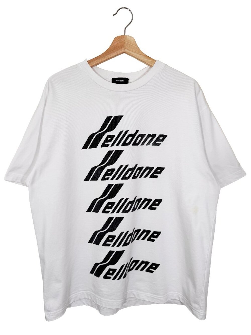 We11done 100% Cotton Front Multi-logo Oversized T-shirt men's size S